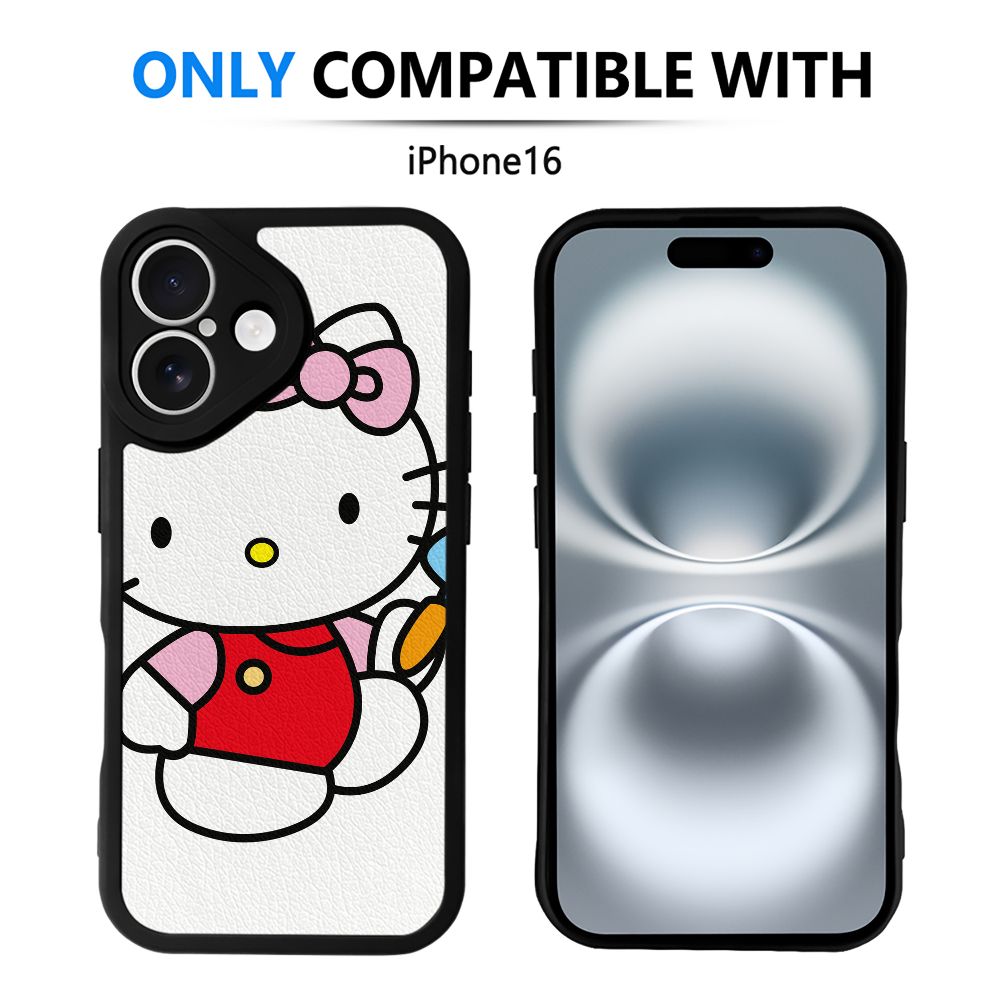 （画像用） Hello Kitty ハローキティ 【iPhone 16シリーズ対応】シリコンスマホケース（レザー調） 材質：シリコン